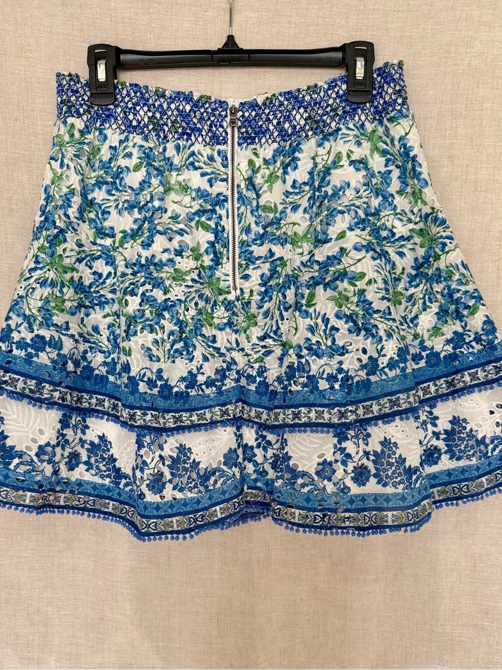 Alice + Olivia Blue Floral Tiered Mini Skirt - Picture 2 of 5